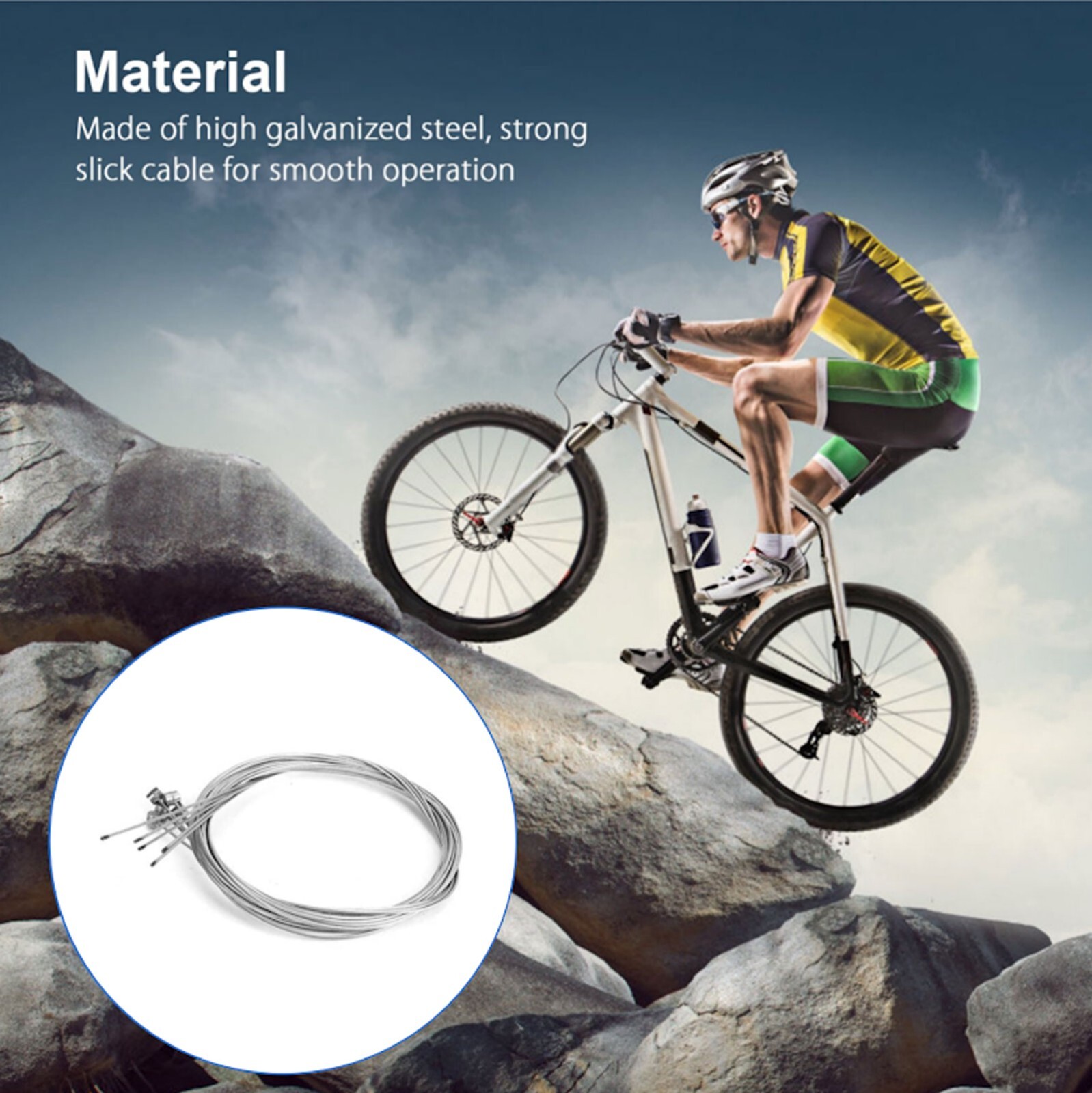 10X Bicycle Bike Brake Cables Stainless Steel Front Rear Inner Wire 5.6ft / 1.7m