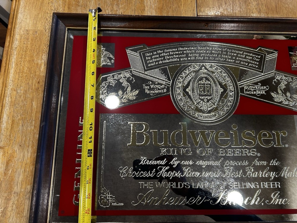 anheuser busch framed mirror 1988