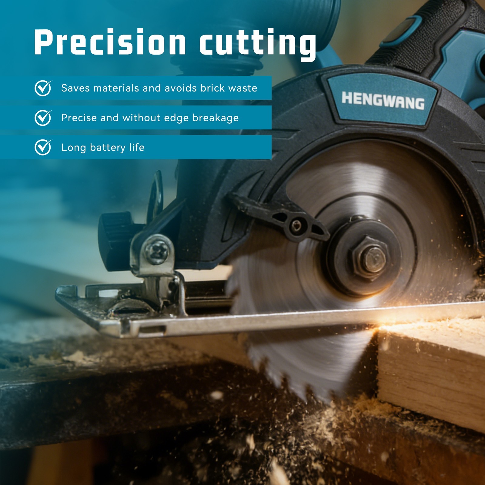 21V 6-1/2 inch Cordless Circular Saw with Two Batteries Two saw blades