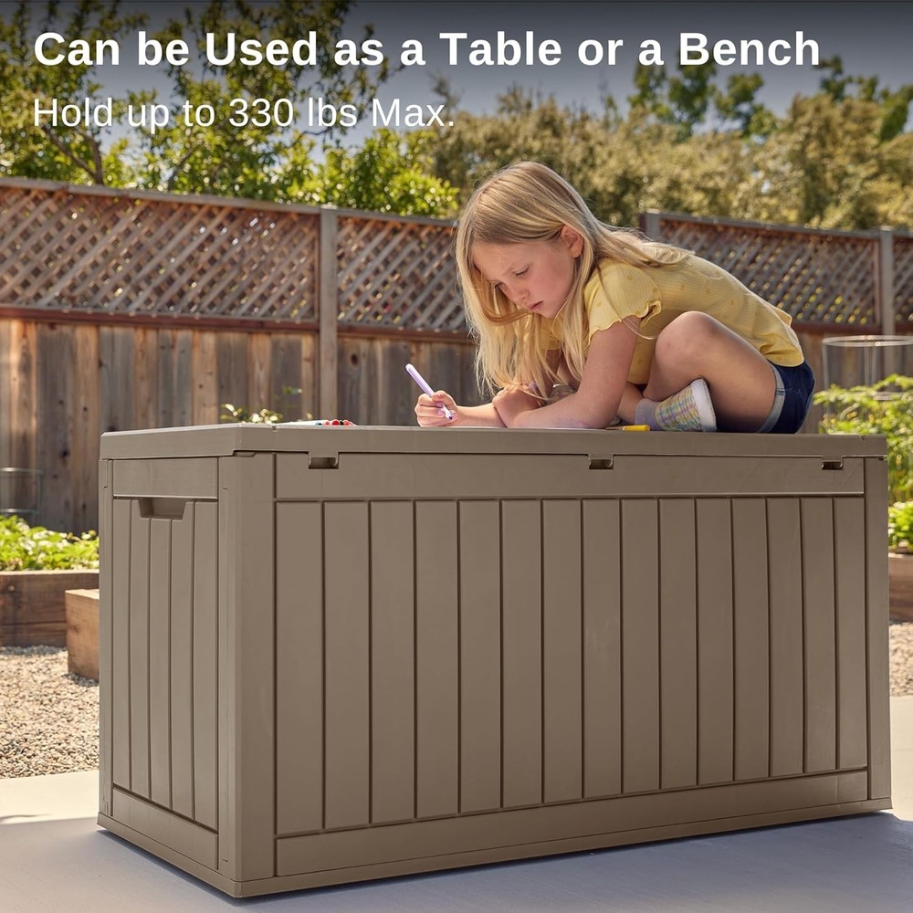 Modern 60 Gallon Waterproof Deck Box – Versatile Storage & Seating Solution