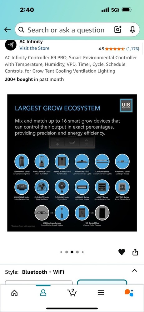 AC Infinity Controller 69 PRO Smart Environmental Controller 8 Ports (Untested)