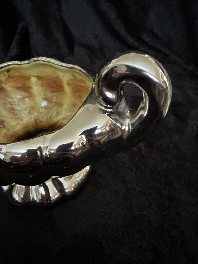 Silver Lustre Centerpiece Planter Silver yellow green