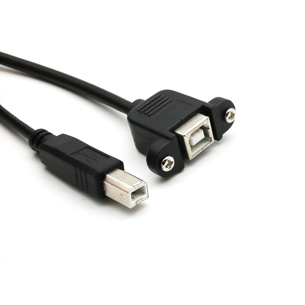 USB 2.0 B Male To USB B Female Socket Panel Mount Printer Extension Cable 50cm