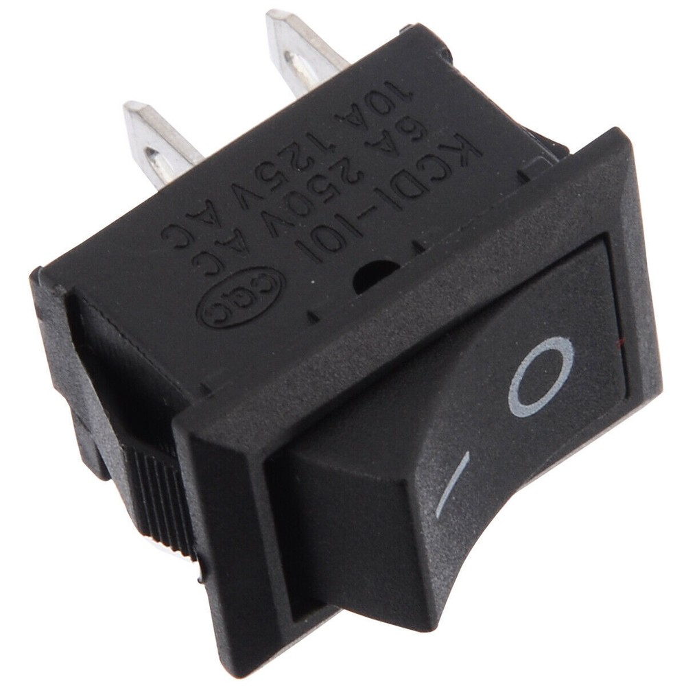 2x Black On/Off Switch Rocker Toggle Press Flip Square Rectangle Basic AC/DC