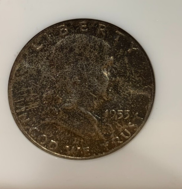 NGS MS 65 1955 Silver Ben Franklin Half Dollar Nicely Toned