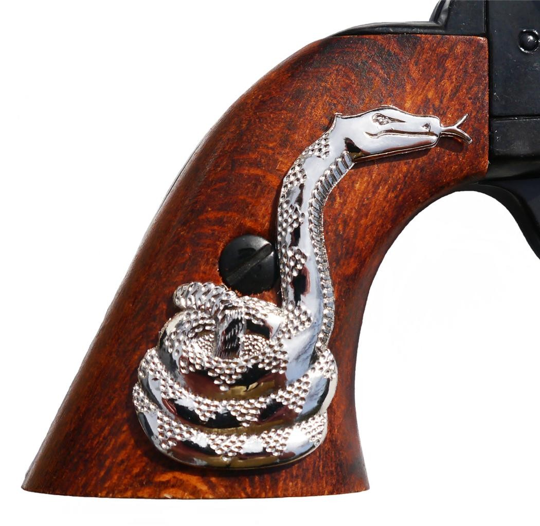 CLINT EASTWOOD movie prop Western Snake Gun Grip Inlays - All Metal Rattlesnakes