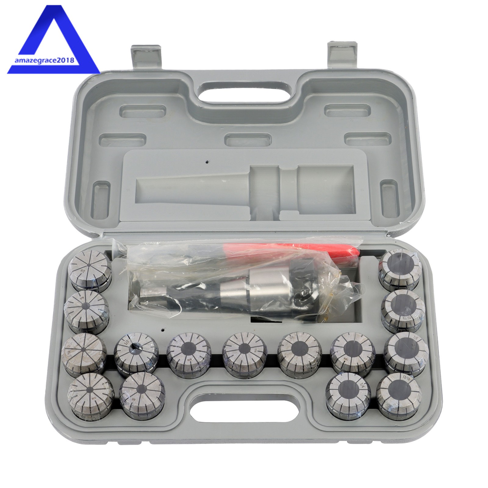 15 Pcs 1-/8'' - 1'' Collet Set R8 ER40 Shank Chuck Holder for Milling Machine