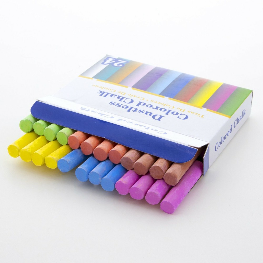 3 Pack - Assorted Dustless Chalk Non-toxic Drawing Home school Office