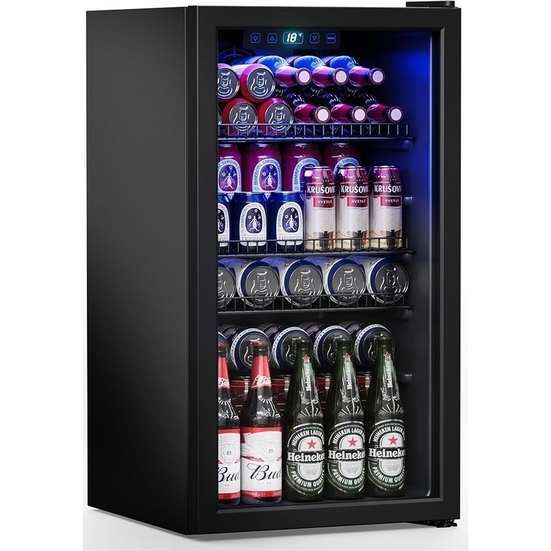 Beverage Refrigerator Cooler Adjustable Shelves Quiet Cooling System LED Display