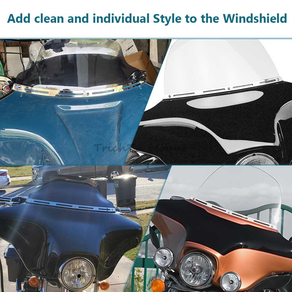 Fairing Windshield Windscreen Trim Chrome Fit For Harley Electra Glide 1996-2013