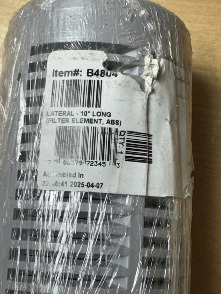 PENTAIR Lateral 10" Long Filter Element ABS B4804 Horizontal Sand Filter Pool