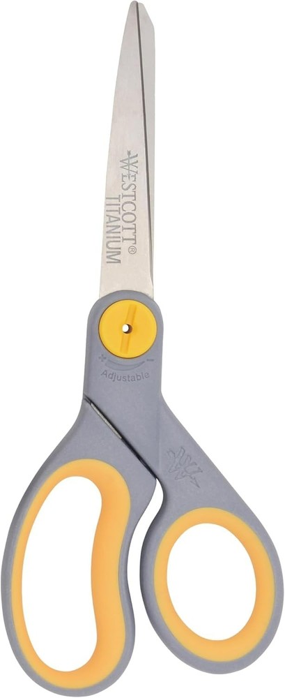 8-Inch Titanium-Bonded Scissors with Adjustable Glide Feature for Office and ...