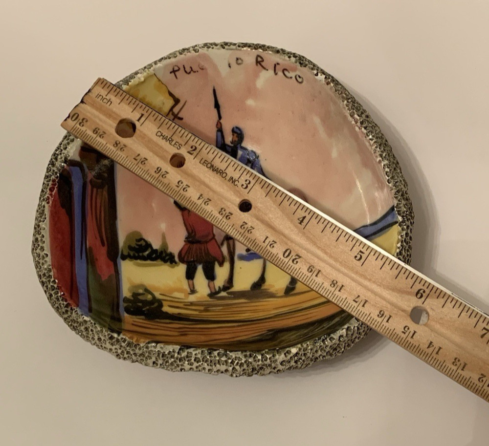 Sponge Textured Studio Pottery Dish Freeform Painted Glazed Signed Tarrega