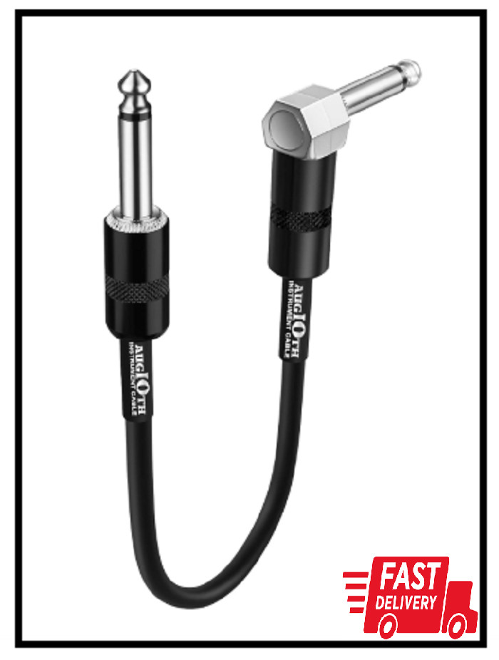 6 Inch Guitar Patch Cable 15 CM Straight to Angled Effect Pedal Cables