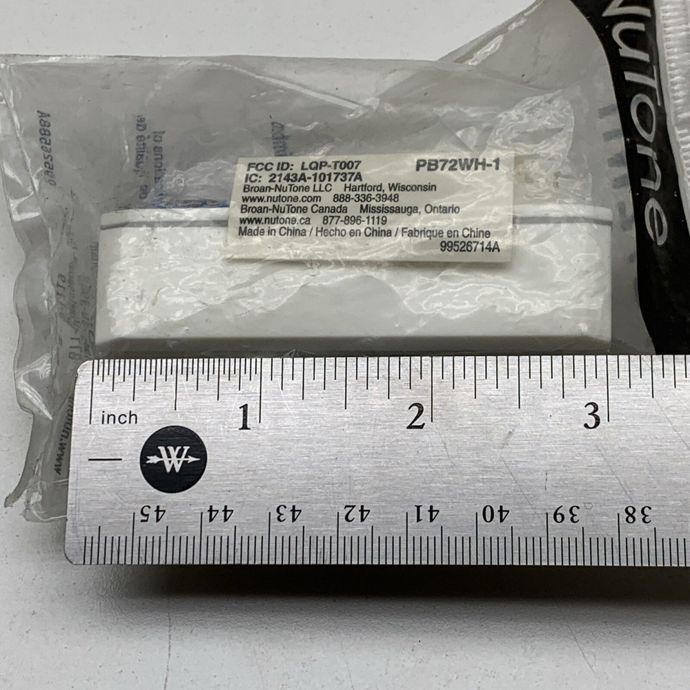 Nutone PB72WH Wireless Strobe and Door Chime System Button