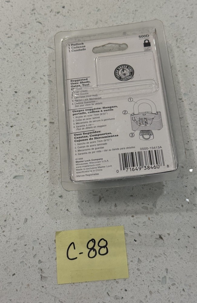 Master Lock 500D 1-3/4& Warded Padlock N E W Sealed