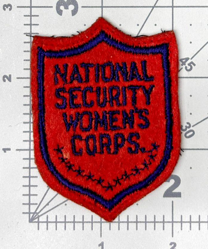 WW 2 National Security Women's Corps Felt Patch Inv# K2158