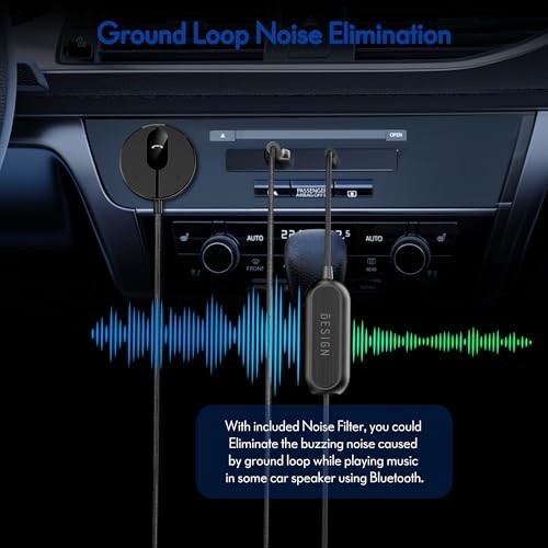 BK01 Bluetooth Car Magnet Mount Receiver with Ground Loop Noise Filter