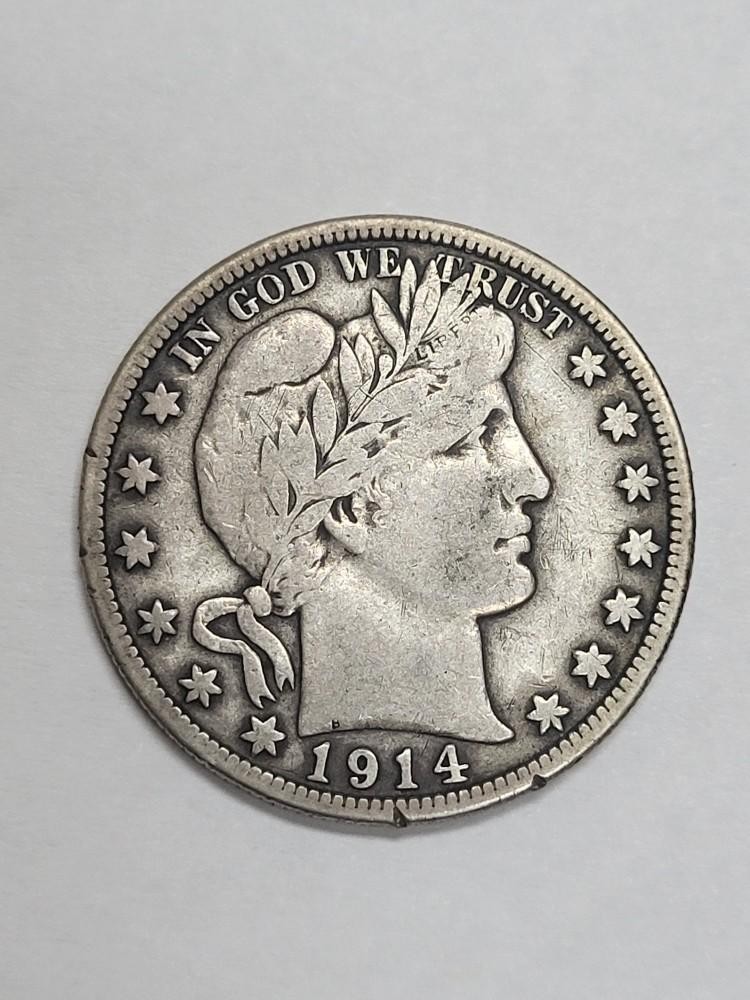 1914 S Barber Half Dollar FULL LIBERTY