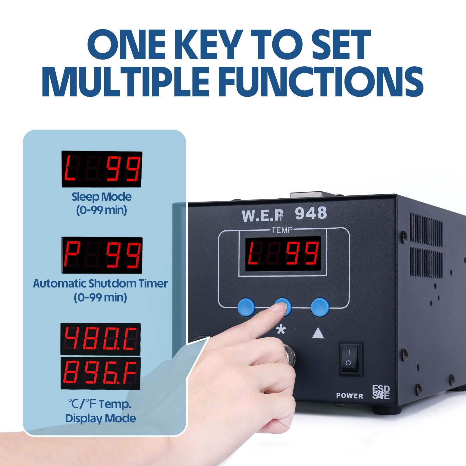 WEP 948 Desoldering Station 110W Vacuum Pump Digital Soldering iron Station kit
