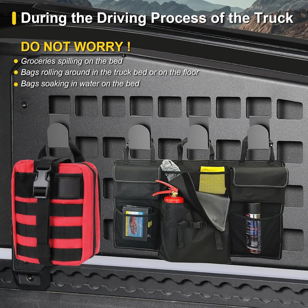 Cybertruck Bed Divider Hooks for Tesla Molle Panel Accessories, 4 each