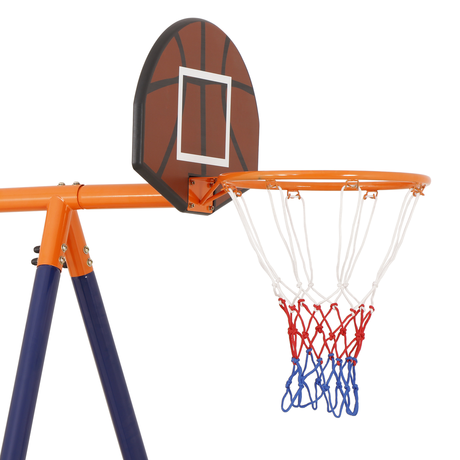 6-in-1 Swing Sets for Backyard Multifunction Metal Playground Swing Set for kids