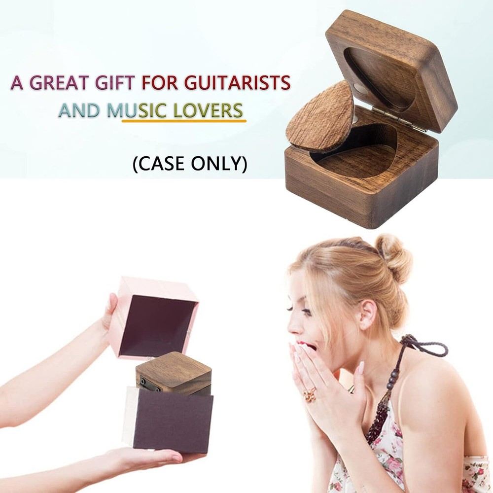 Wooden Guitar Pick Case, Personalized Holder, Picks Case...