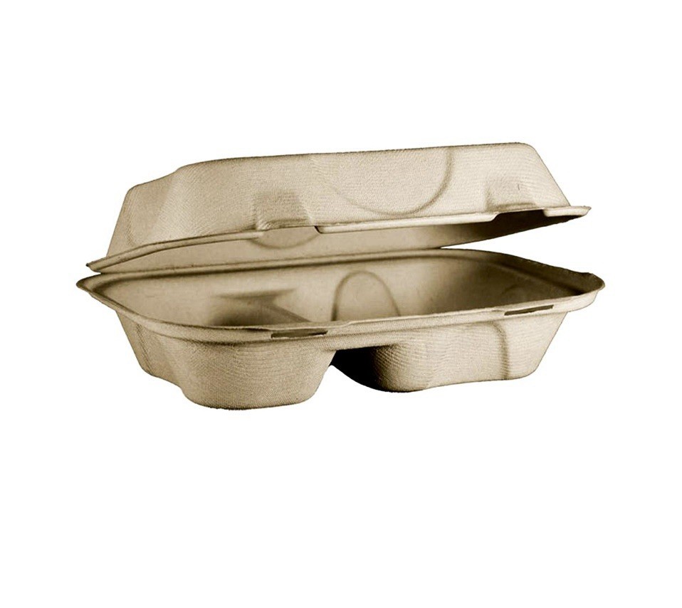 To-go Boxes, 9” x  6” x 3” Compostable, World Centric, Case 500 Ct