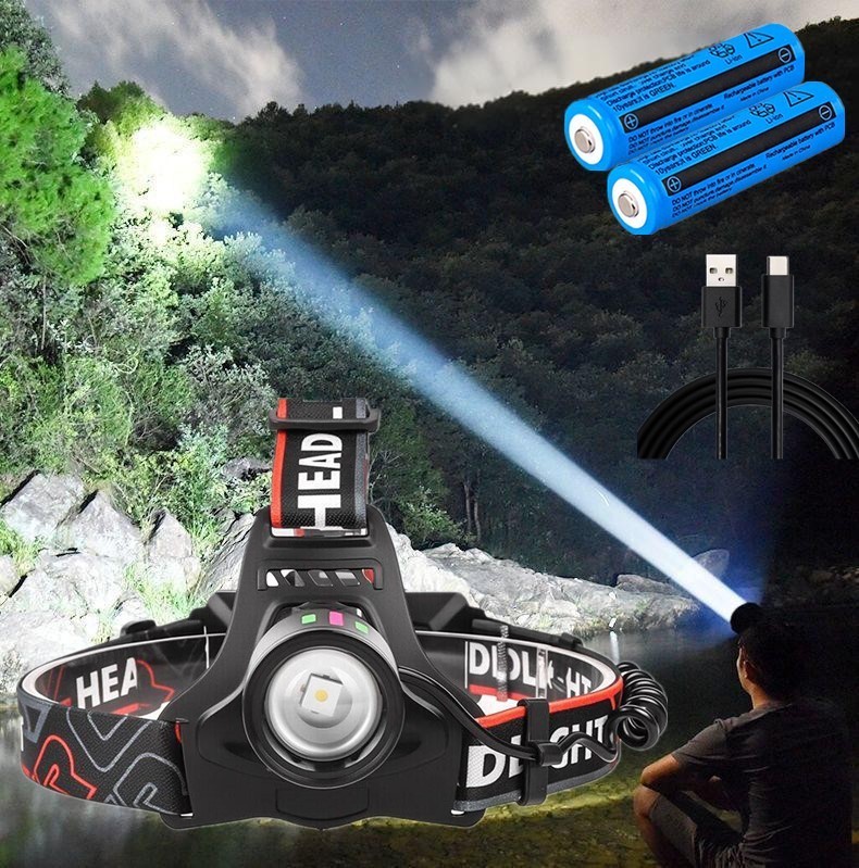 Most Powerful 99000000LM LED Zoomable Headlamp Rechargeable Head Torch Headlight