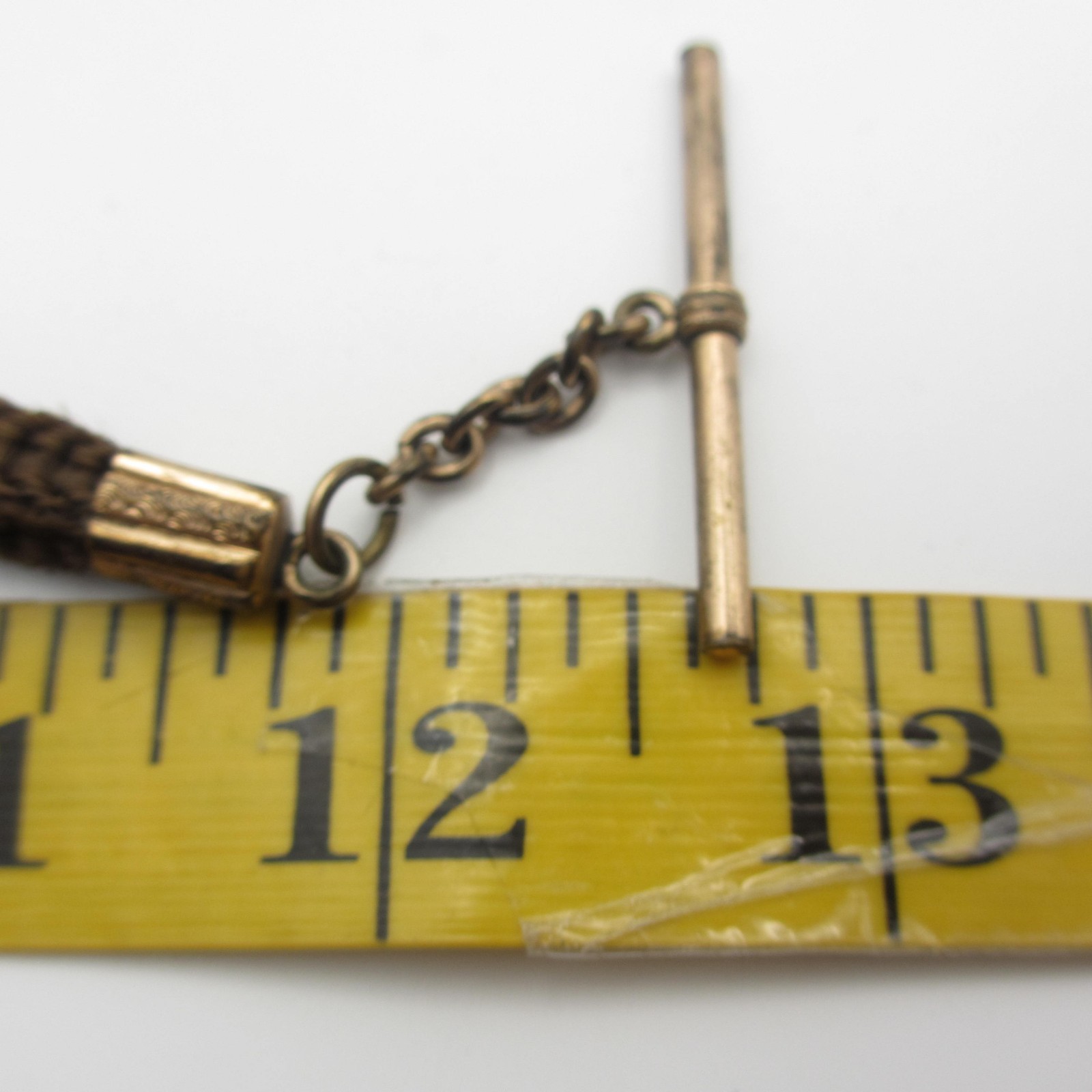 Vintage Watch Chain Mourning Hair T Bar READ