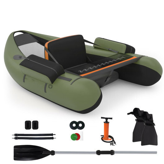 Inflatable Fishing Float with Adjustable Straps & Storage Pockets-Camouflage