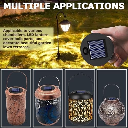 4 Pack Solar Light Replacement Top, Replace Solar Light Part 2.76 inch-4p Black