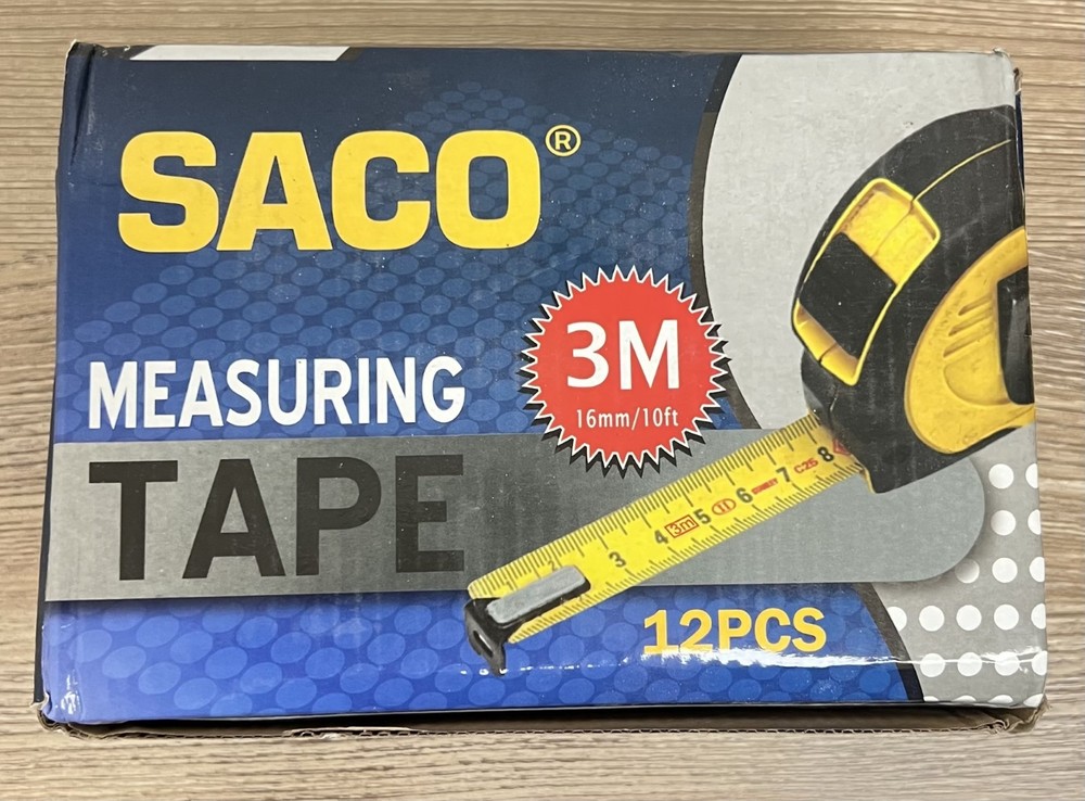 SACO - 12 PACK - 3M/10ft Measuring Tape - Yellow