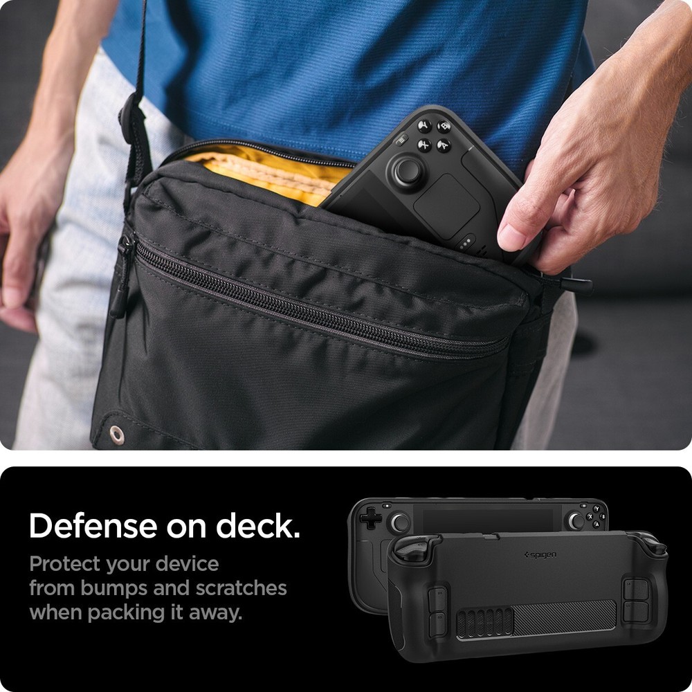 For Steam Deck | Spigen Rugged Armor Shockproof Case with Wriststrap