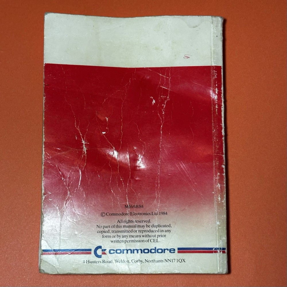Rare Commodore 16 C16 User Manual - Average Condition
