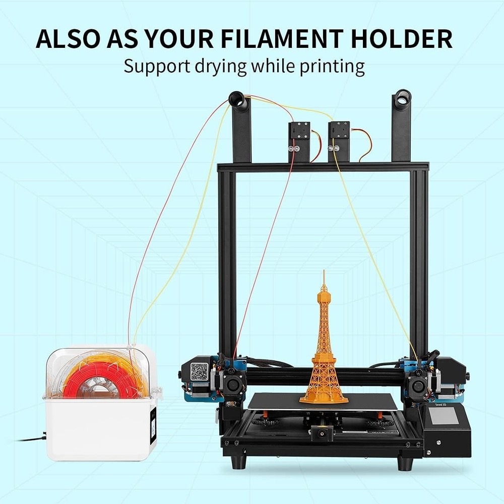 3D Printer Filament Dehydrator with Adjustable Temperature and Humidity Display