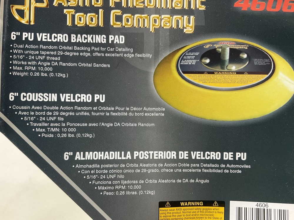 Astro Pneumatic 4606 6? Polyurethane Hook & Loop Polishing Buffing Pad Bonnet