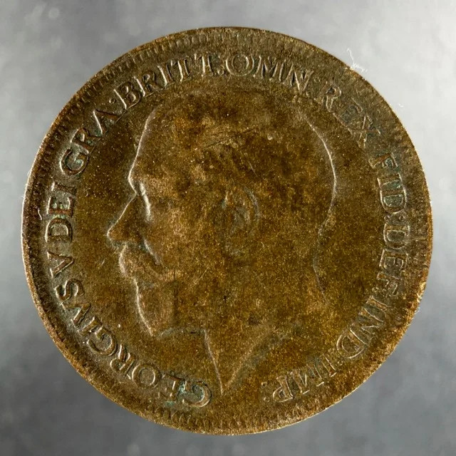 1918 Great Britain Farthing George V Britannia Reverse