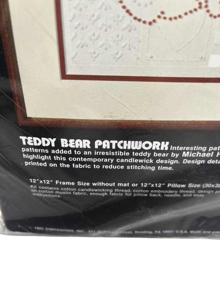 Dimensions Candlewicking Teddy Bear Patchwork Kit 4112 - 12" x 12" Michael Hague