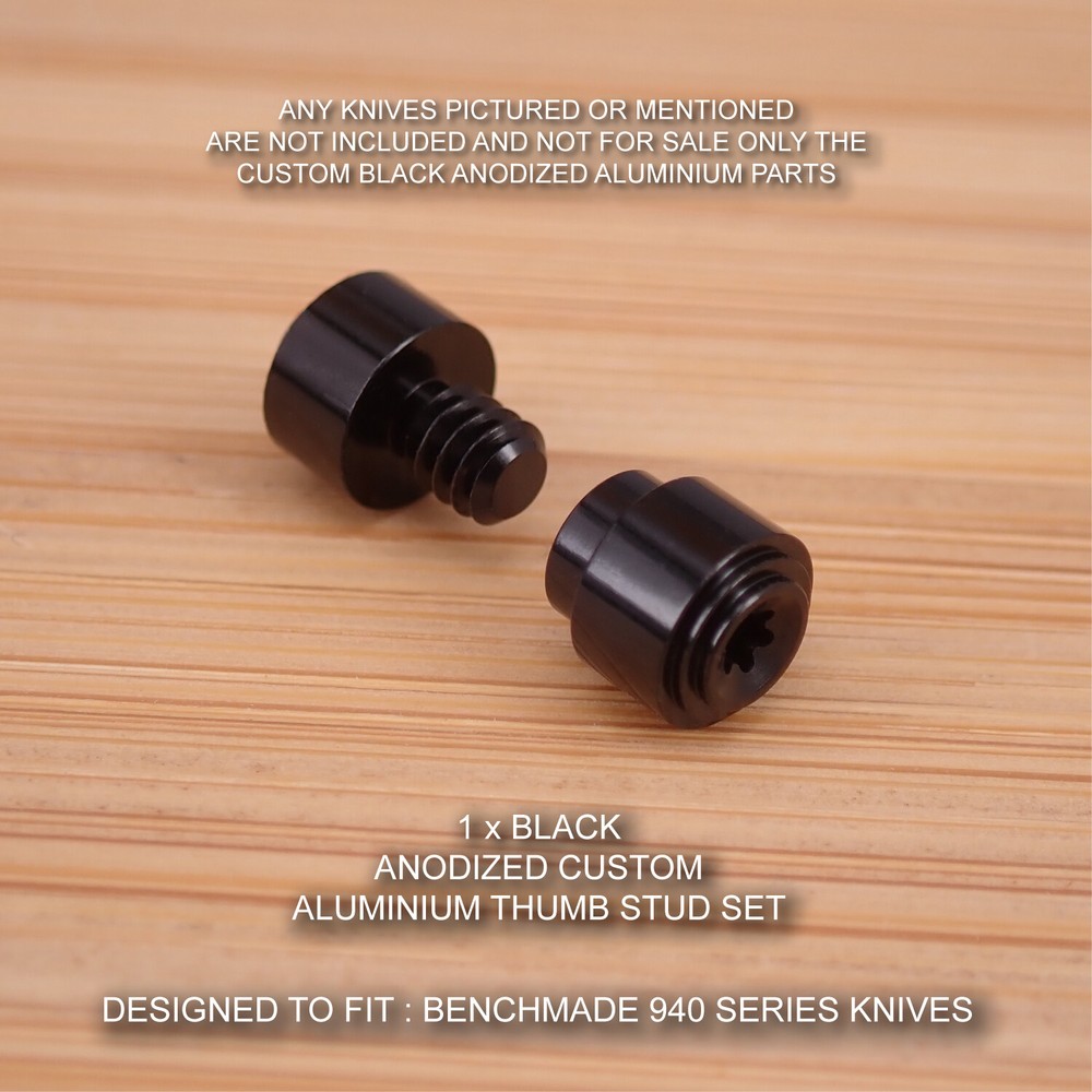 Benchmade 940-1 Osborne Knife 2 pc Custom Designed Thumb Stud Set Anodized BLACK