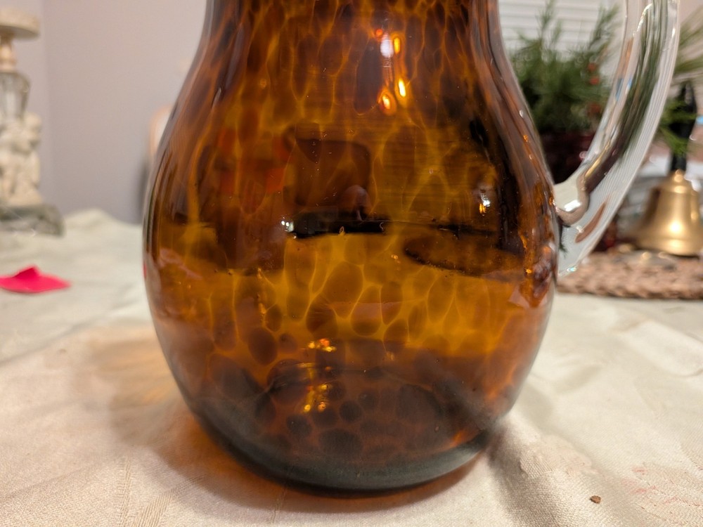 Beautiful Tortoise shell Lipped Pitcher With Applied Handle