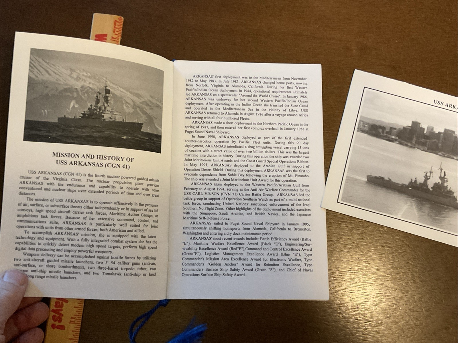 Welcome Aboard USS ARKANSAS & Change Of Command Handout Pamphlet Vintage