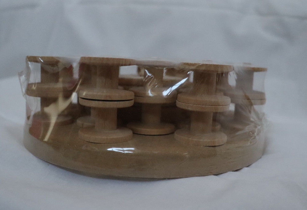 Wooden Thread Spool Caddy 32 Spools Dowl-It Sewing Storage, Unused
