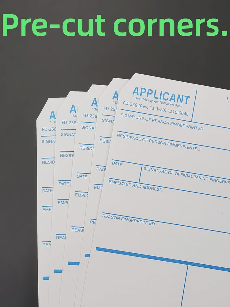 Fingerprint Cards, Applicant FD-258 (5 Pack)