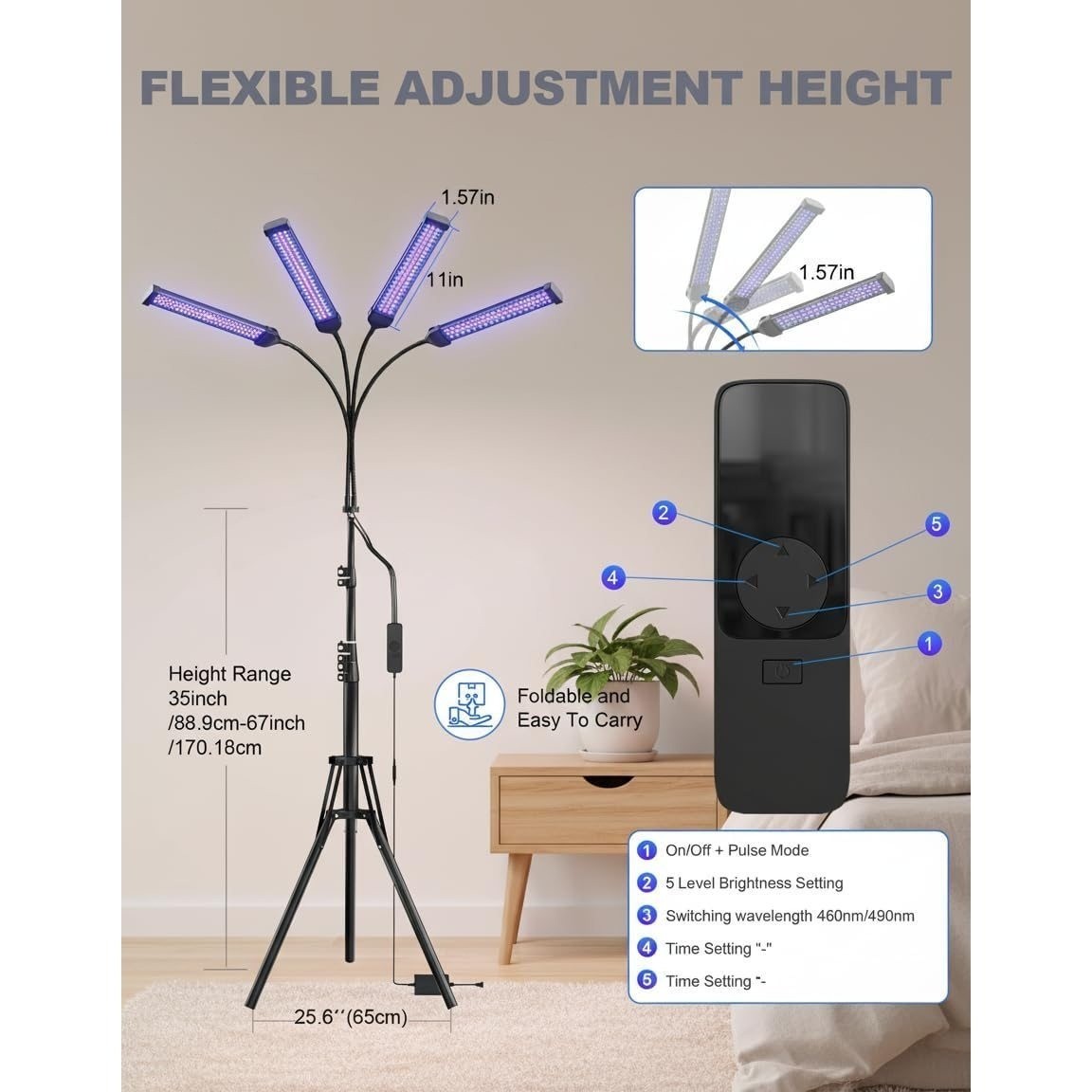 Tanning Lamp 3.0 Pro 60 W Blue Light Tanning Light Solarium Lamp 460 NM& 490 NM