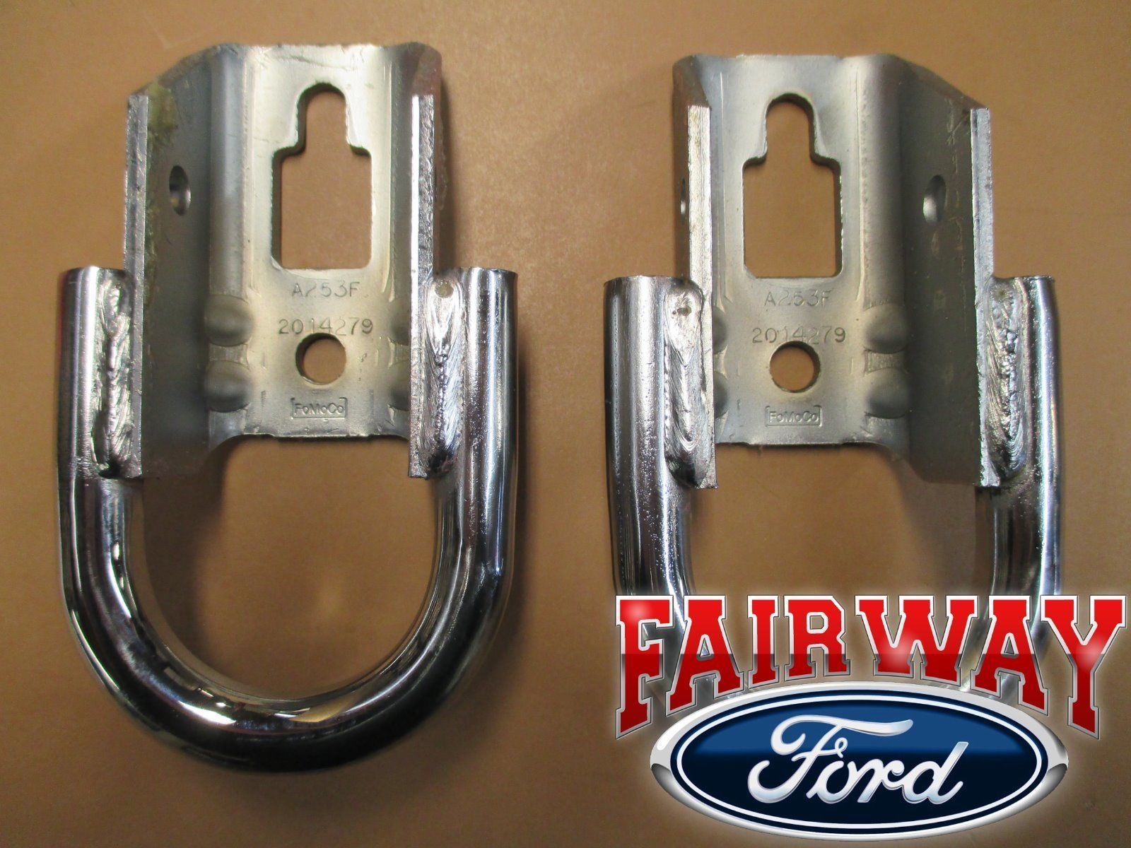 09 thru 24 F-150 OEM Genuine Ford Parts Chrome Tow Hooks PAIR w/ Hardware