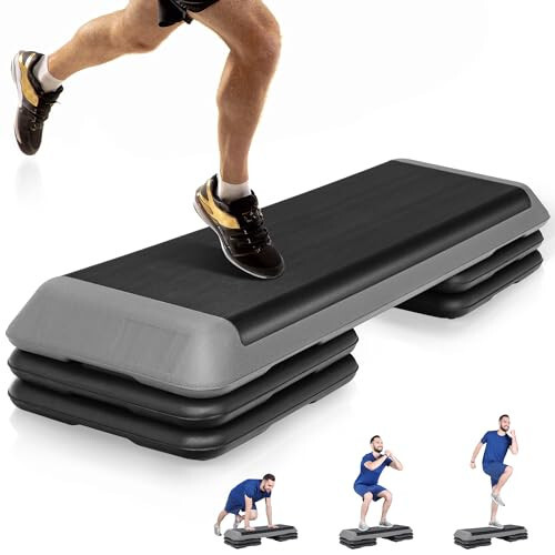 43 inch Aerobic Exercise Step Platform Adjustable Height Stepper Exercise Workou