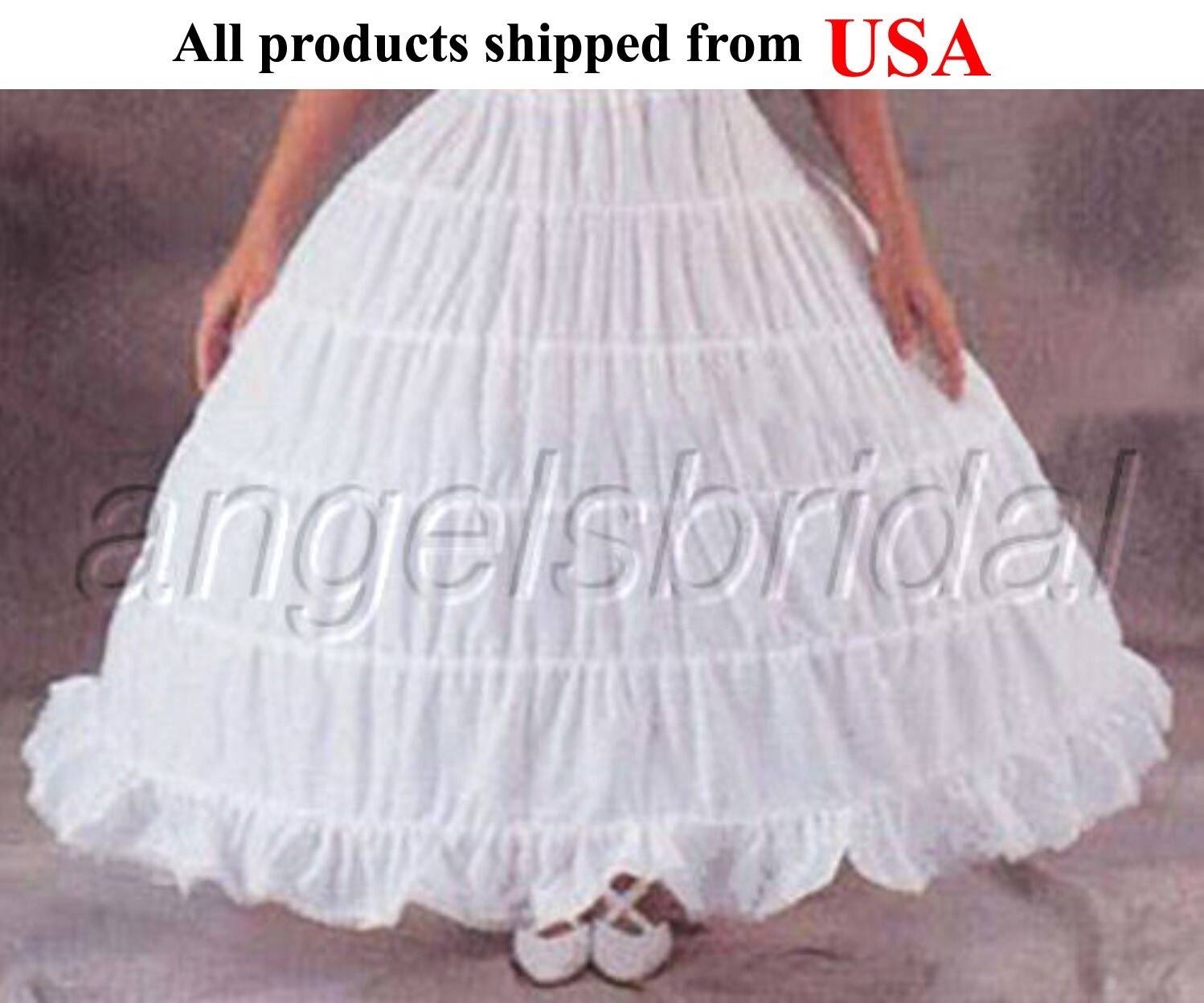Top Quality Cotton 5-Hoop Bridal Wedding Gown Renaissance Petticoat Skirt Slip