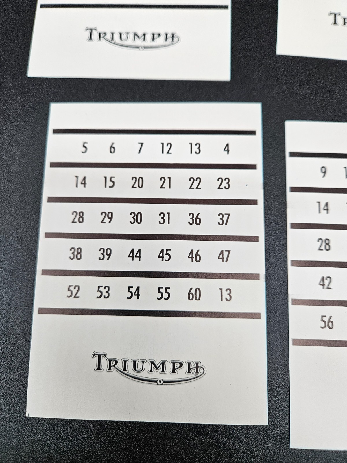Triumph Motorcycle Magic Card Game Dealer Giveaway Set of 6 Cards