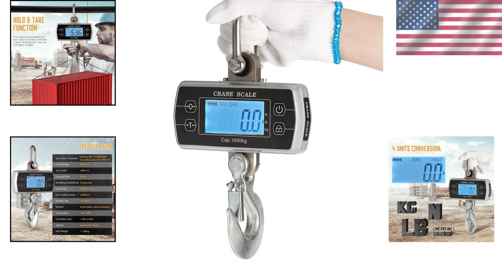 Industrial Hanging Scale 2200lb Digital Crane Scale